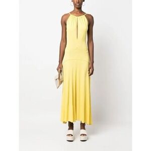 CALLAS Milano Cosima Women's Yellow Midi Dress Sz 44 US 8 Italy